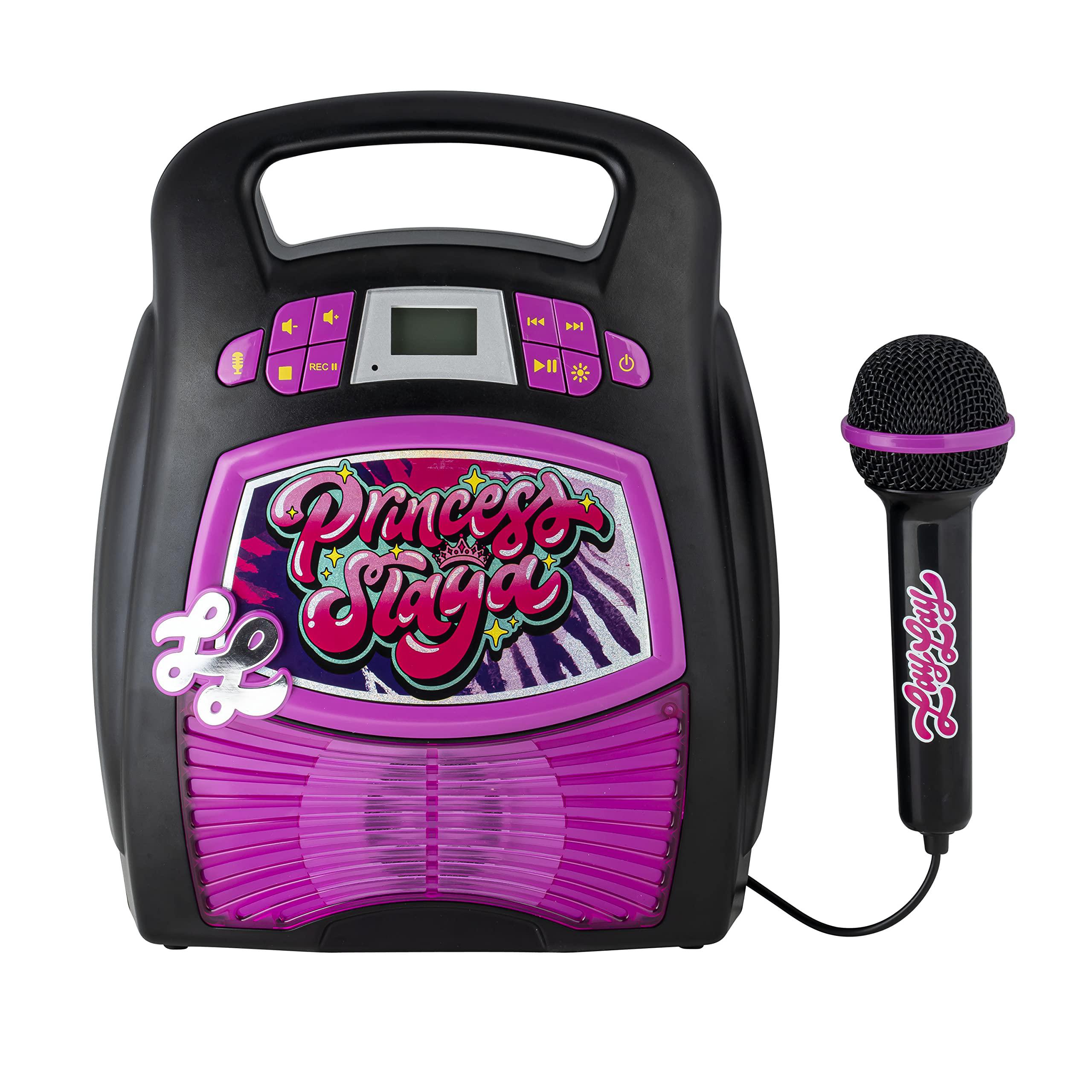 ekids that girl lay lay karaoke machine for kids, bluetooth speaker with microphone and karaoke recorder to save and share pe