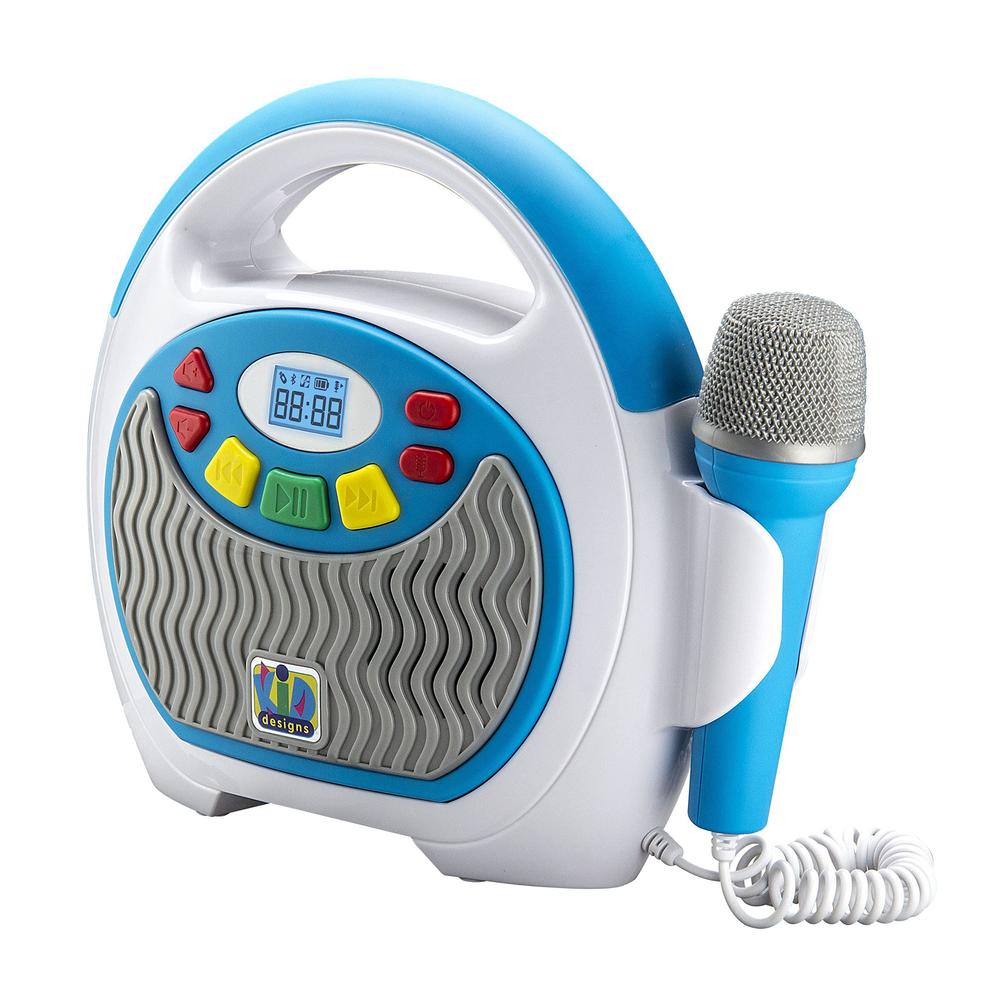 ekids kiddesigns mother goose club bluetooth sing along portable mp3 player real mic 24 songs