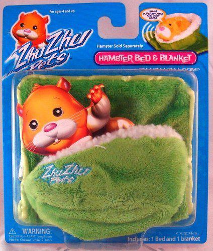 zhu zhu pets hamster blanket and bed - green