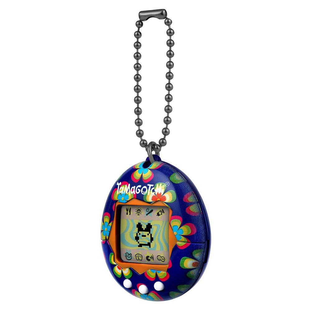 tamagotchi 42888nbnp original retro flowers - feed, care, nurture - virtual pet with chain for on the go play