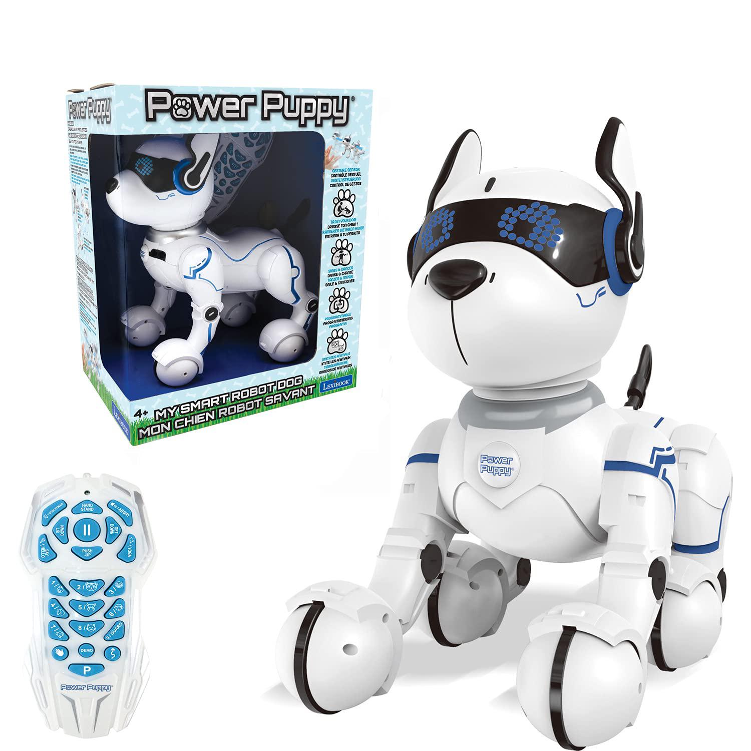 LEXiBOOK Power Puppy - My Smart Dog Robot to Train - Programmable Robot with Remote Control, Training and Gesture Control Functi