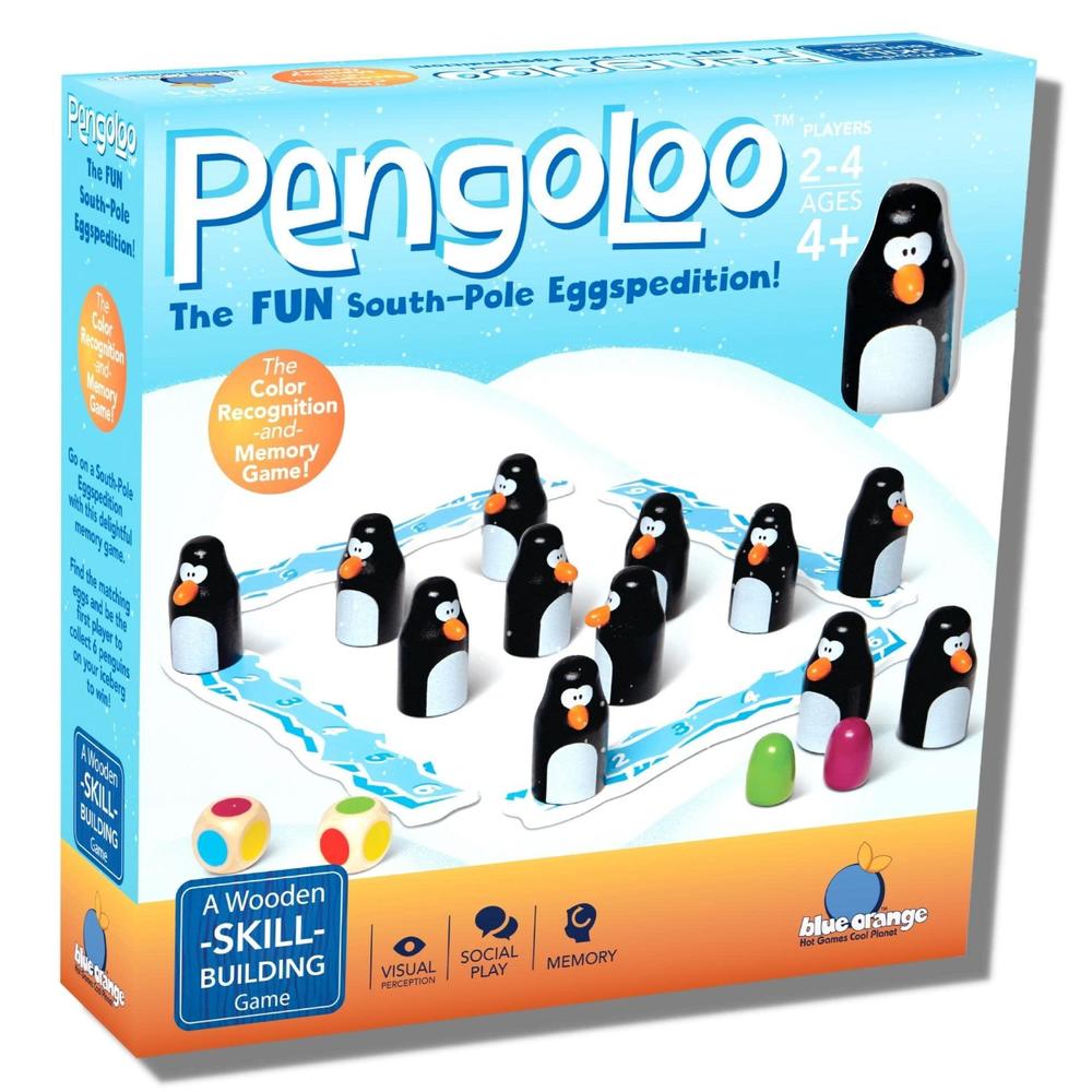 blue orange games pengoloo award winning wooden skill building memory color recognition game for kids