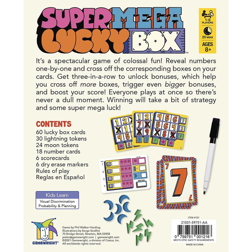 gamewright - super mega lucky box - the spectacularly strategic game of probability, plannning and a touch of luck! cooperati