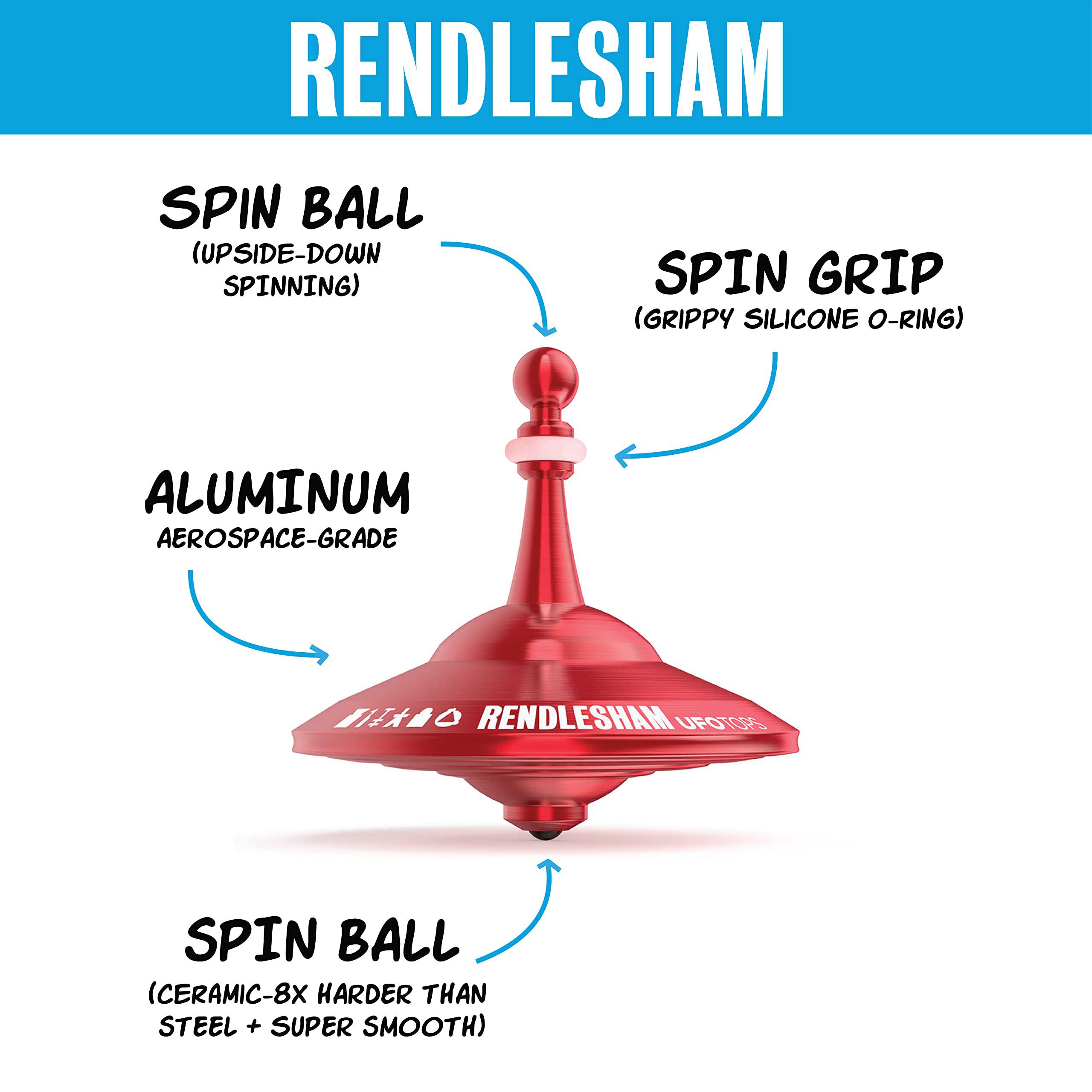 Plexity Labs ufo tops - rendlesham | metal spinning top | inspired by the documented 1980 ufo sighting in rendlesham, england (color: sire