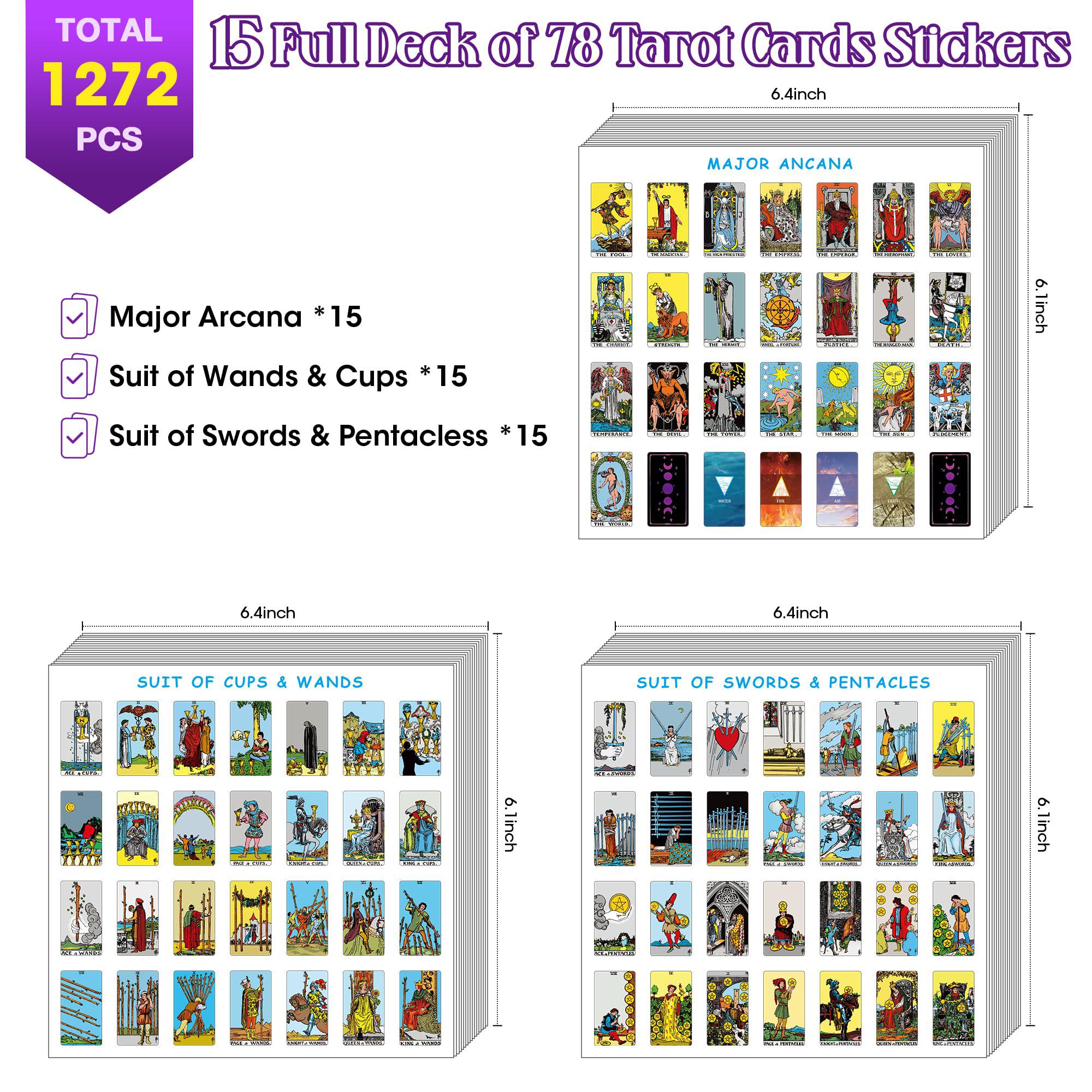 BWTY Best wishes to you bwty 1272 pcs tarot stickers for journaling mini  tarot card stickers