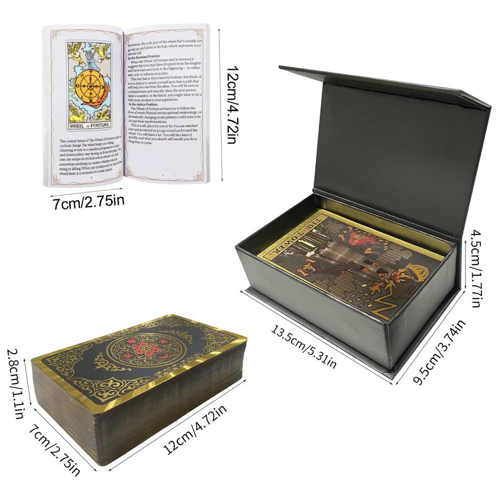 ixiger tarot cards,78 tarot deck cards,tarot cards for beginners,tarot cards with guide book,fortune telling cards game,black