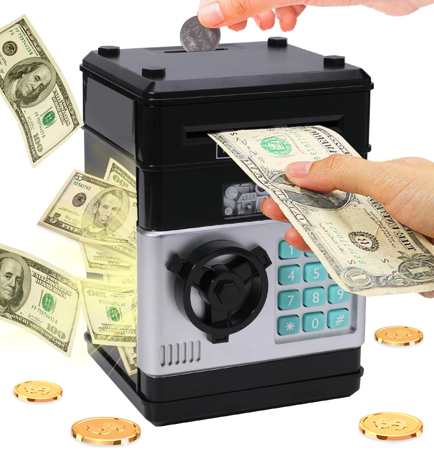 Barelove piggy bank kids cash coin can password electronic money bank safe saving box atm bank safe locks smart voice prompt money pig