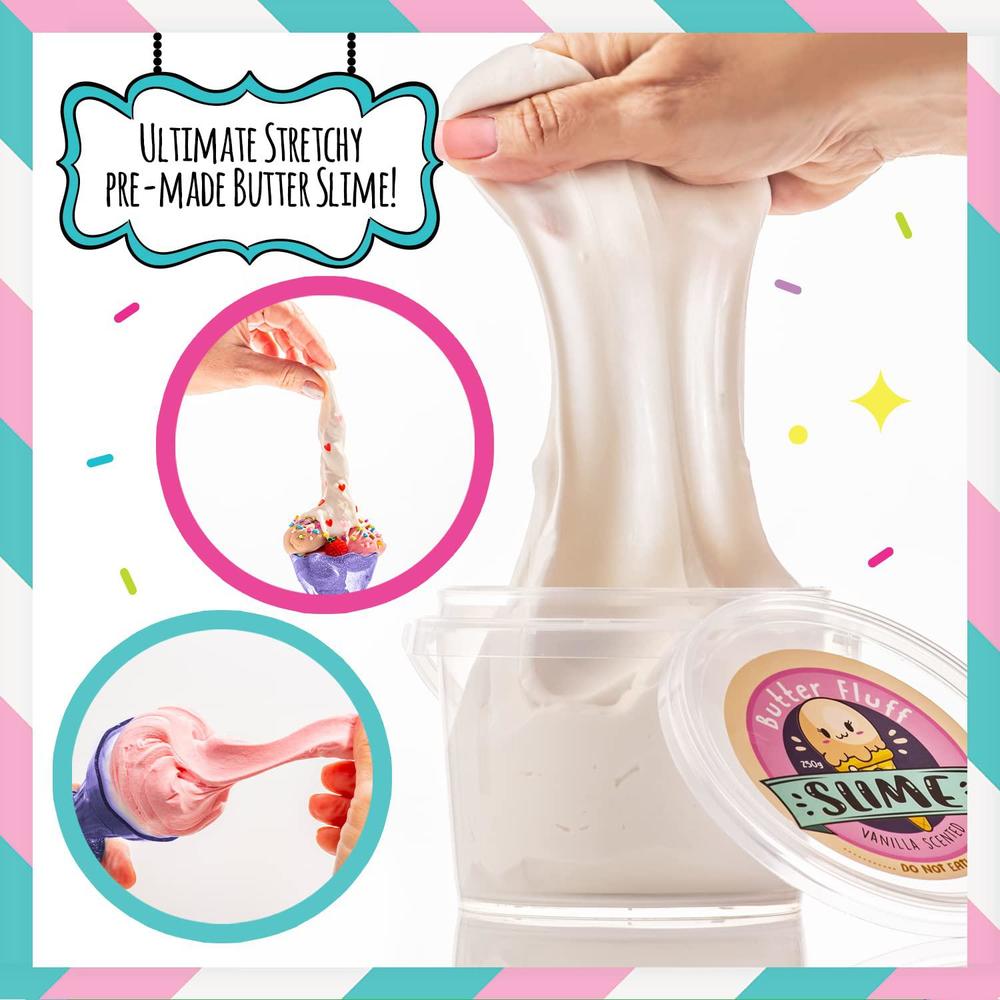 original stationery ice cream slime playshop, ice cream slime kit to make fluffy slime ice cream toys, pink slime & slime flu