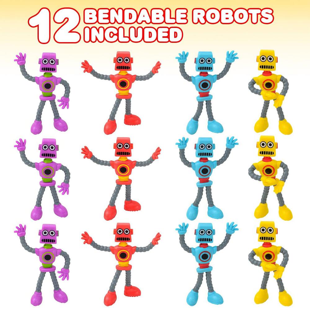 Flexable Fidget artcreativity bendable robot figures, set of 12 flexible men, birthday ...