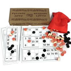 AEVVV russian loto family game - bingo game for adults - tombola games - russian lotto game with wooden barrels, bingo cards and ch