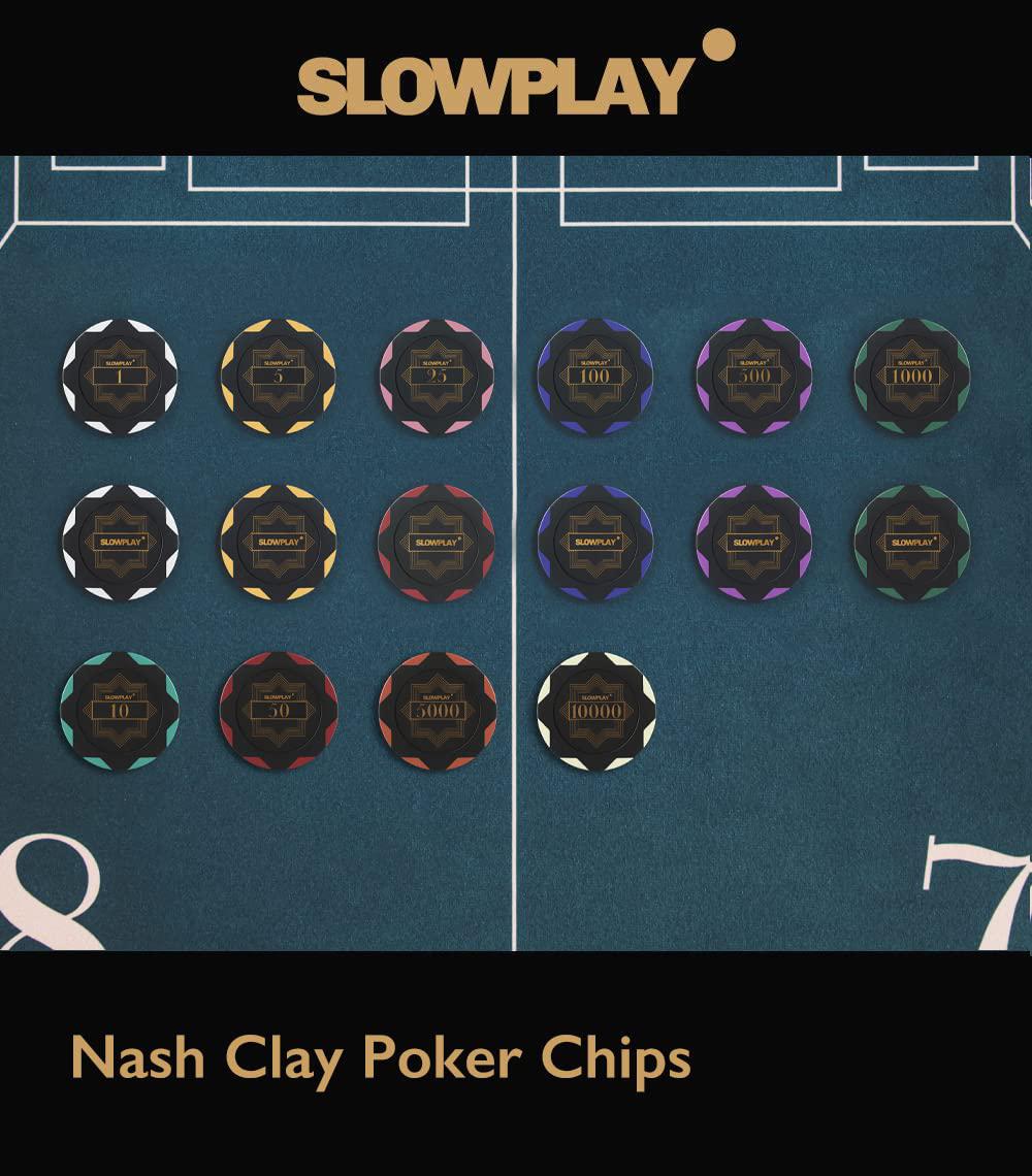 slowplay poker chip sample set | nash clay poker chips & ceramic poker chips | numbered chips, blank chips | 50pcs per pack