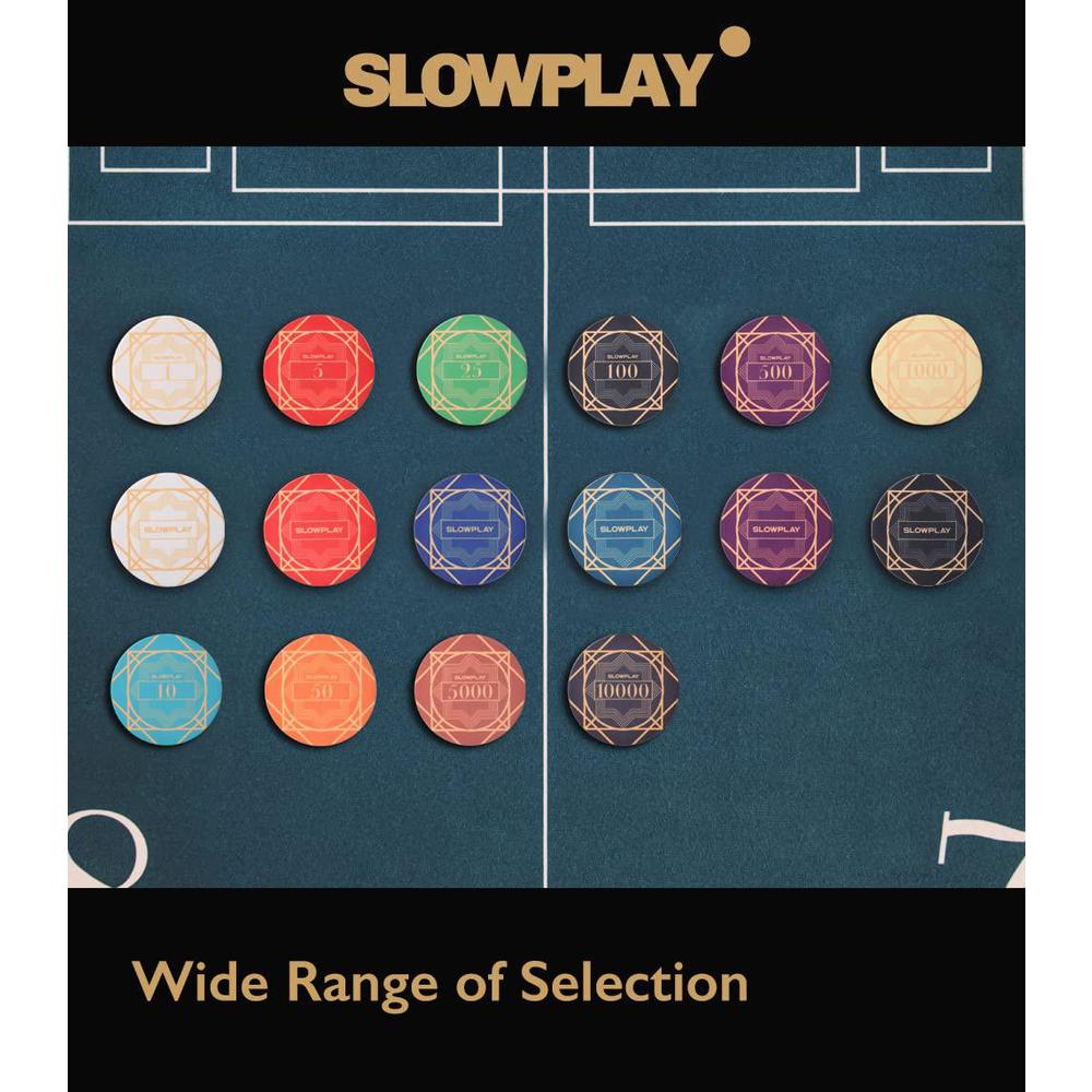 slowplay poker chip sample set | nash clay poker chips & ceramic poker chips | numbered chips, blank chips | 50pcs per pack
