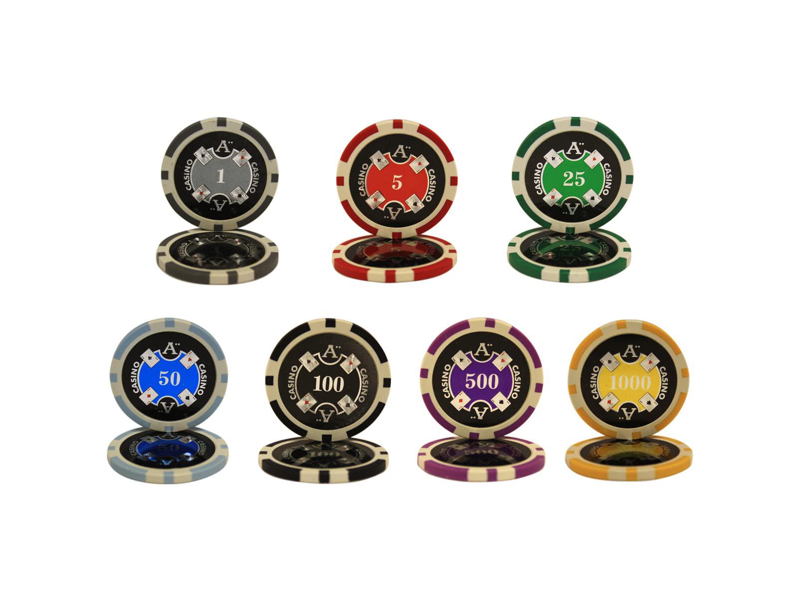 Mrc Poker mrc 500pcs ace casino poker chips set with wood case