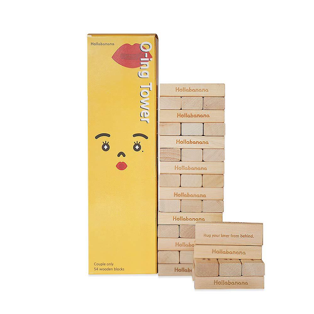 holla banana (o-ing [tower]) love & naughty stacking 54 tower] [wooden] [block]s funny couple game for adults - with truth or