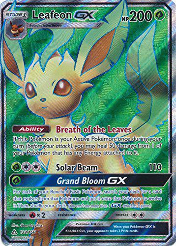pokemon - leafeon gx - 139/156 - full art ultra rare - sun & moon: ultra prism