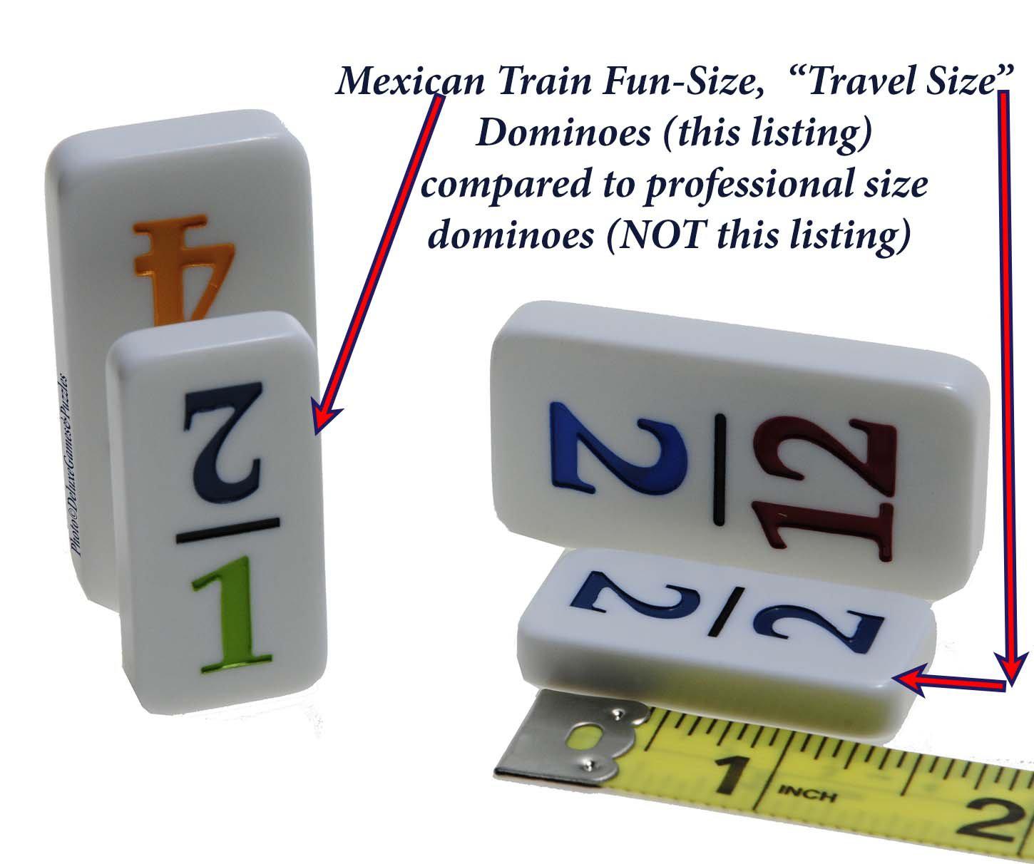 Deluxe mexican train double 12 dominoes _ travel size _with colored numbers