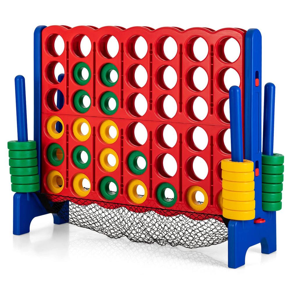 kotek giant 4-in-a-row game, 3.5 feet tall jumbo 4-to-score family fun game w/quick-release sliders & 42 large rings, oversiz