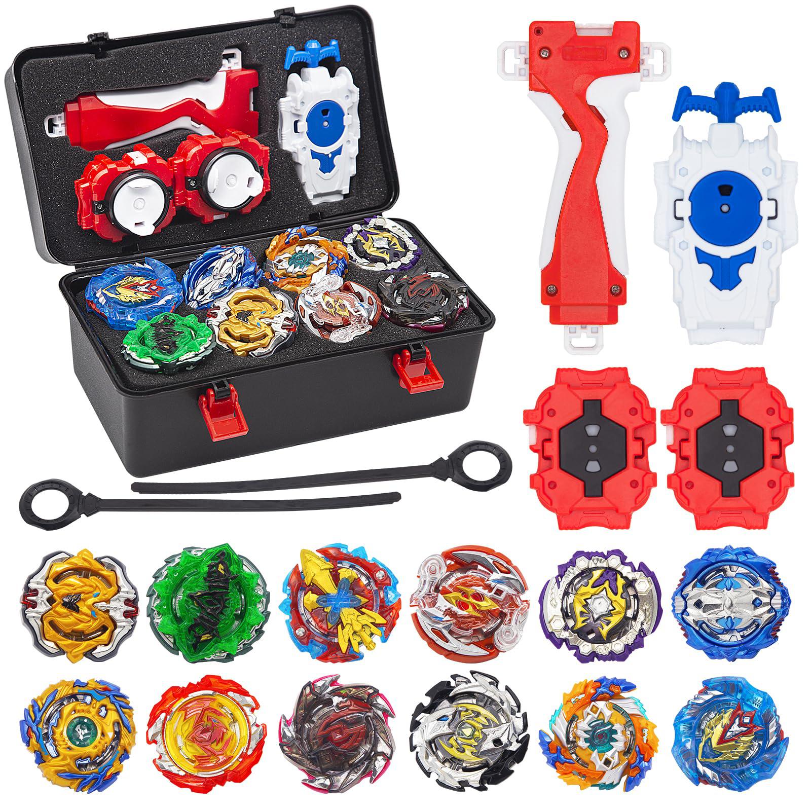 OBEST obest bey battling top burst 12 new gyros top with 2 launcher, arena  toy, gyro pocket box pro (black)