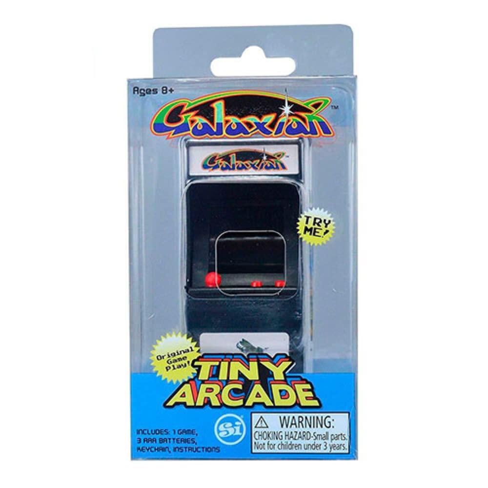 tiny arcade galaxian miniature arcade game, multi-colored