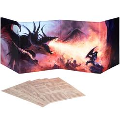 Lynx dnd dm screen 5e - d&d dungeon master screen full color print with customizable inserts - dungeons and dragons gm/game master