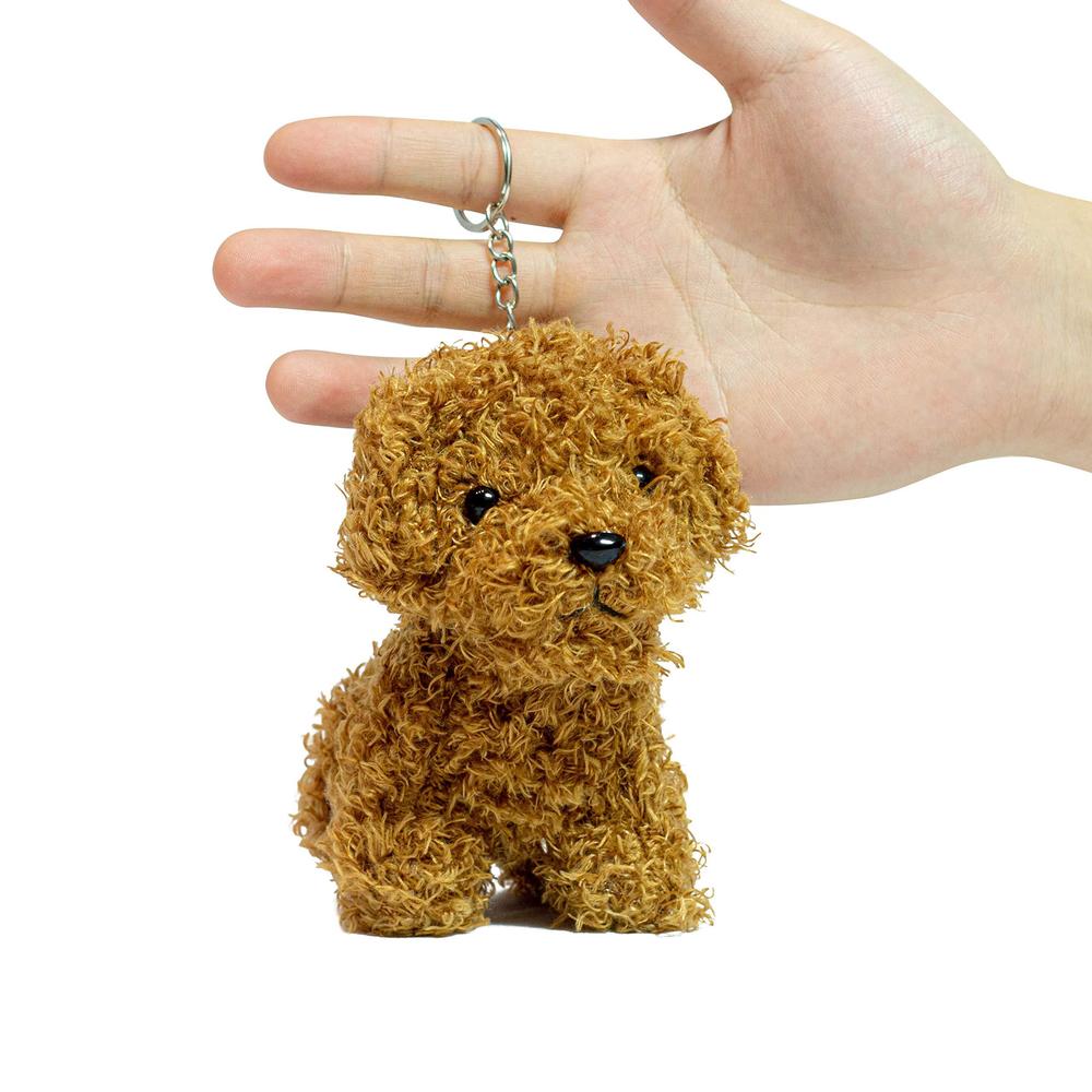 Vel cute stuffed animal dog plush animal keychain, fashion accessory backpack clips, kindergarten gift, handbag pendant, 5 inch (