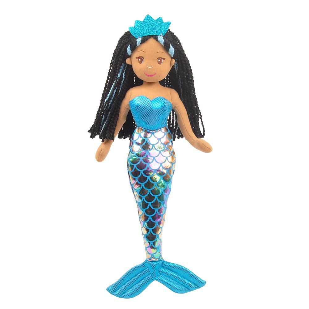 linzy toys,aria mermaid doll, soft plush mermaid, blue, 18" mermaid toys for little girls, sirenas para ninas, sirenas plush 