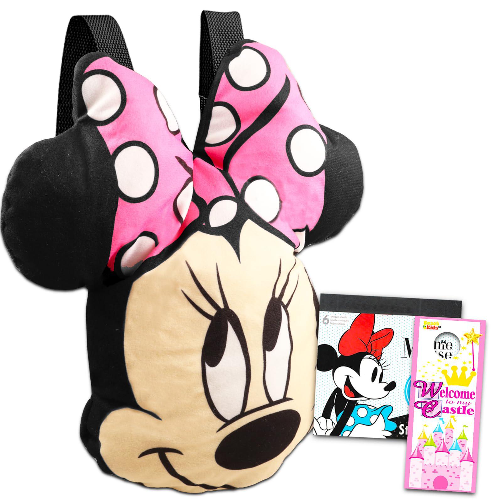 Fast Forward minnie mouse plush backpack - bundle with minnie mouse backpack for girls 4-6