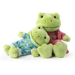 furvana cute frog plush, soft frog stuffed animal plush toy, kawaii frog plush doll, green frog plushie with cloths toy gift 