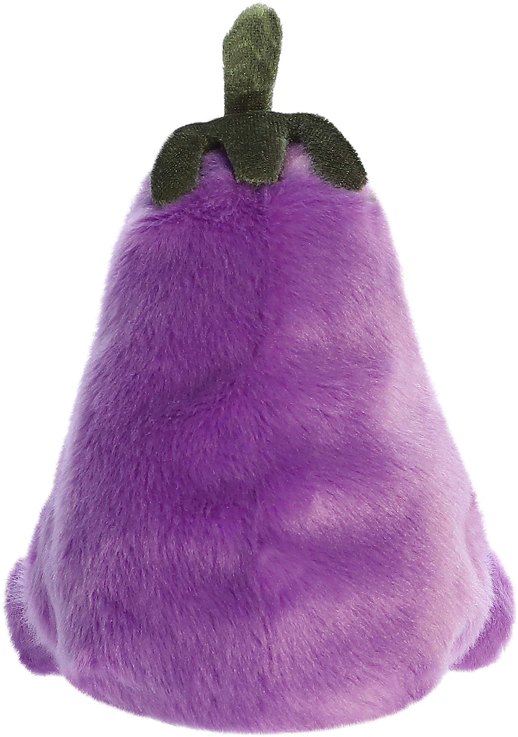 aurora adorable palm pals aubrey eggplant stuffed animal - pocket-sized play - collectable fun - purple 5 inches