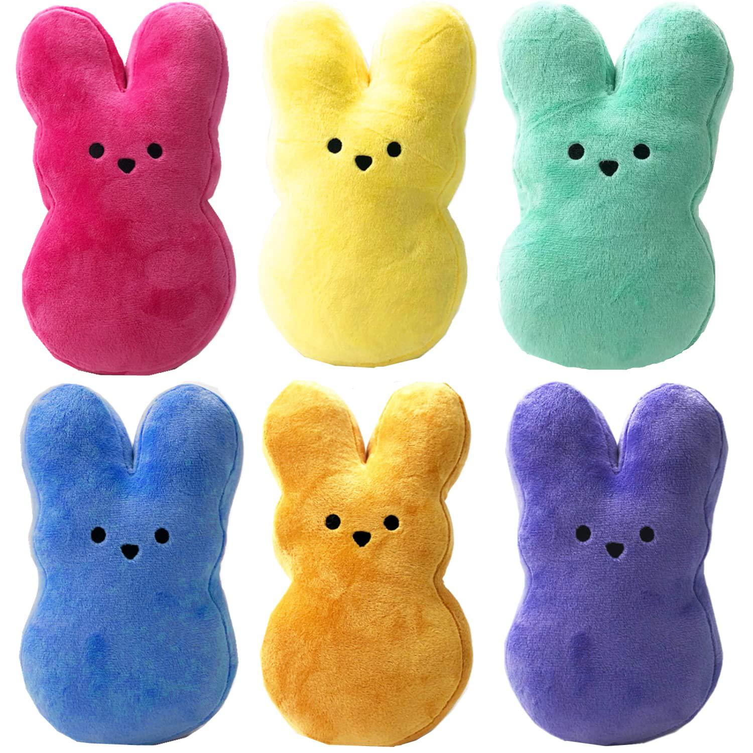 xiaohong 6pcs peep plush easter bunny stuffed animal,easter bunny doll soft plush bunnies stuffed rabbit animal toy, easter rabbit dol