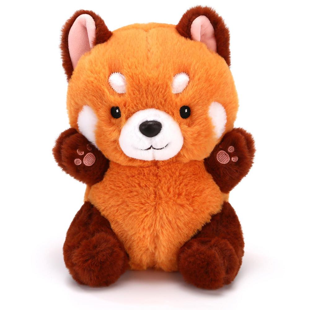 riuhot cute red panda plush toy red panda stuffed animal panda plushie gift for girlfriend kids birthday 9" red panda stuffed