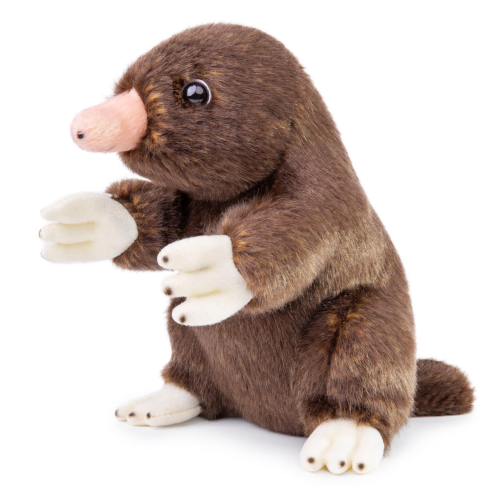 FRANKIEZHOU lifelike mole plushies-black 8" rat stuffed animal,soft niffler plush toy for boy,fake rat,girl toys,gifts for kids, baby gif