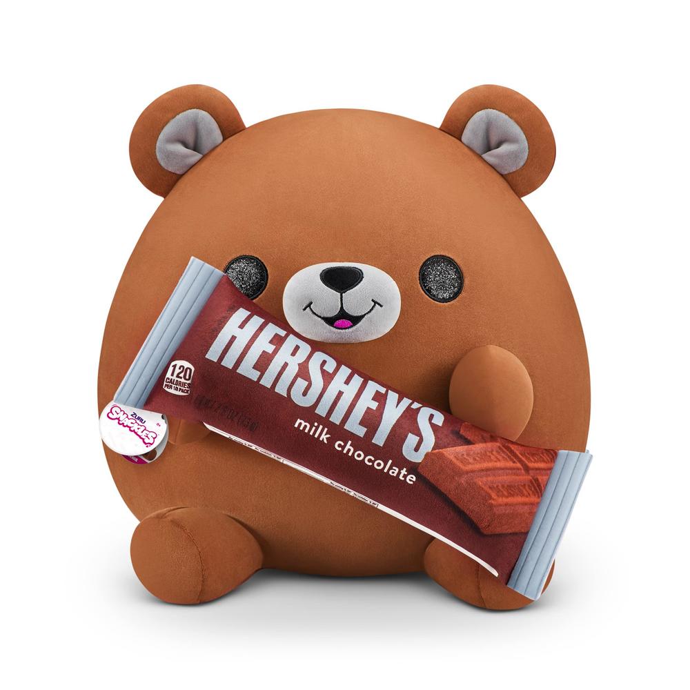 zuru snackles snackles (hersheys) bear super sized 14 inch plush by zuru, ultra soft plush, collectible plush with real licensed brands, st