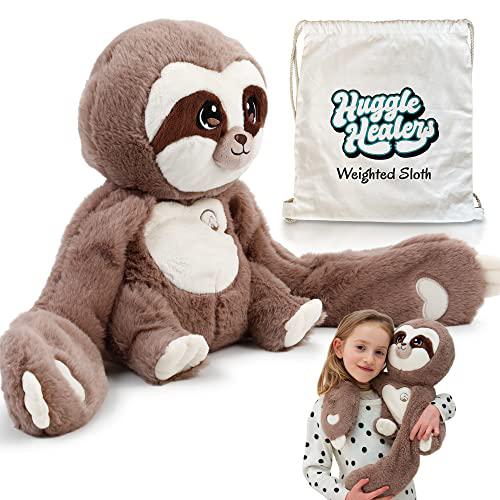 huggle healers sloth weighted stuffed animal - the ultimate weighted stuffed animals for kids and adults w/lavender heat bag 