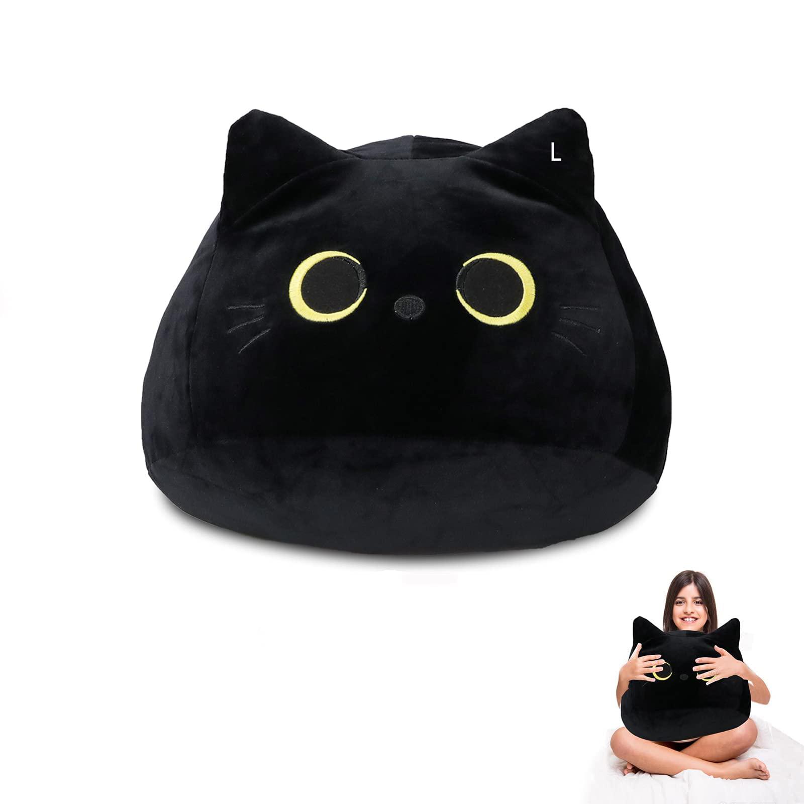 bisceolife plush toy black cat, cat plush toy pillow, creative cat shape pillow, cute cat plush toy gift for girl boy girlfri
