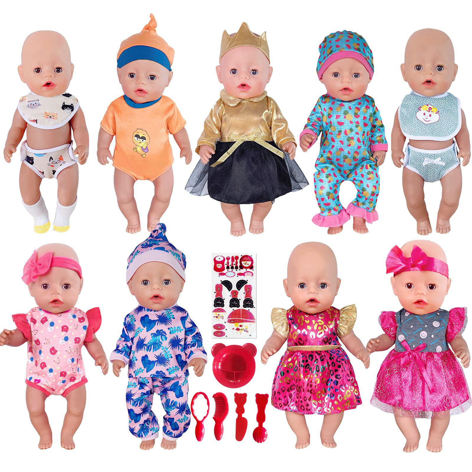 artst 9 sets 14-16-inch-baby-doll-clothes compatible with 43cm baby doll 15-inch-baby-doll american-18-inch-girl-doll christm