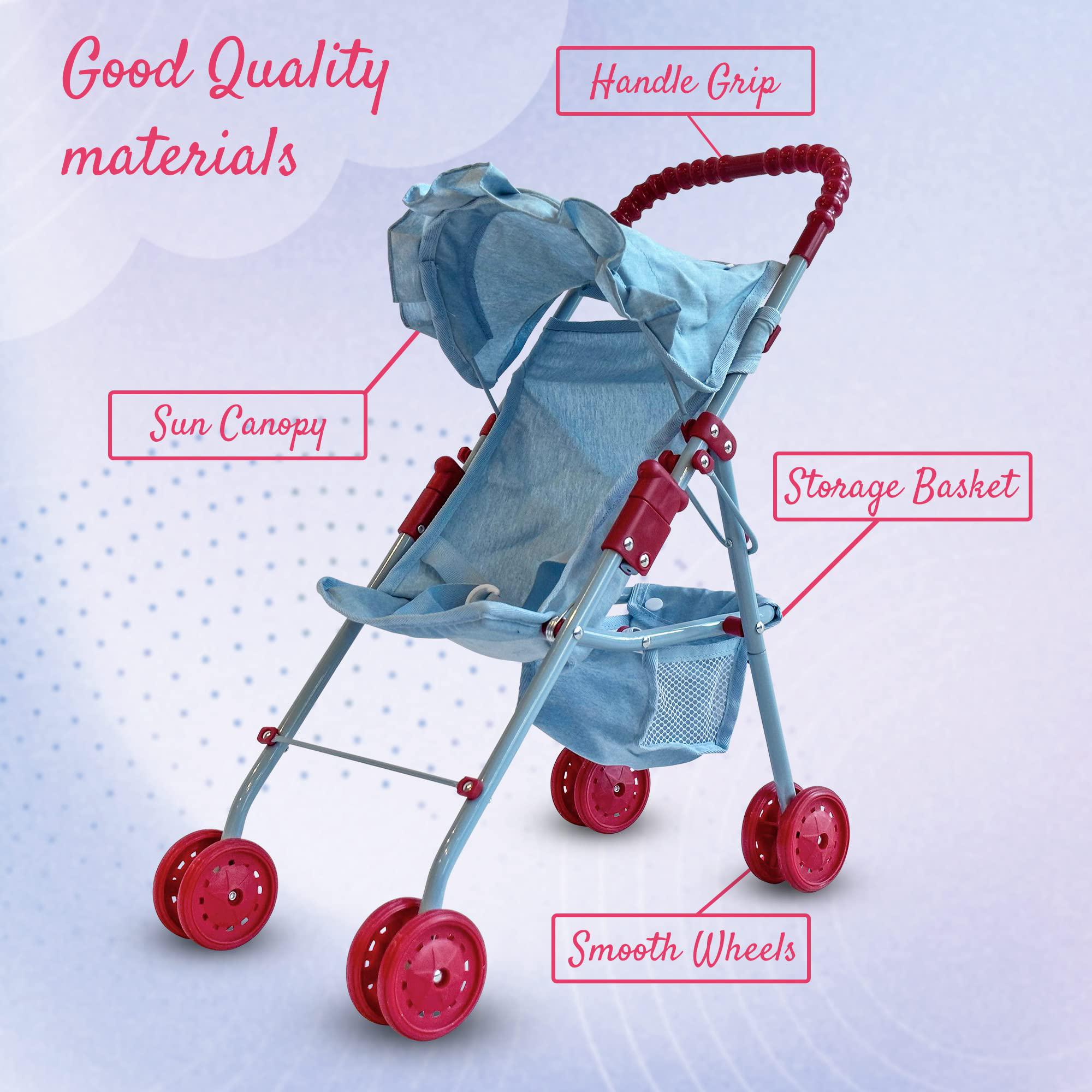 The New York Doll Collection my first baby doll stroller for toddlers 3 year old girls, little kids | folding baby stroller for dolls, toy stroller for ba
