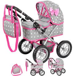 kinderplay baby doll stroller | baby doll pram | baby doll carriage - stroller for baby dolls with adjustable handle (12.99-2