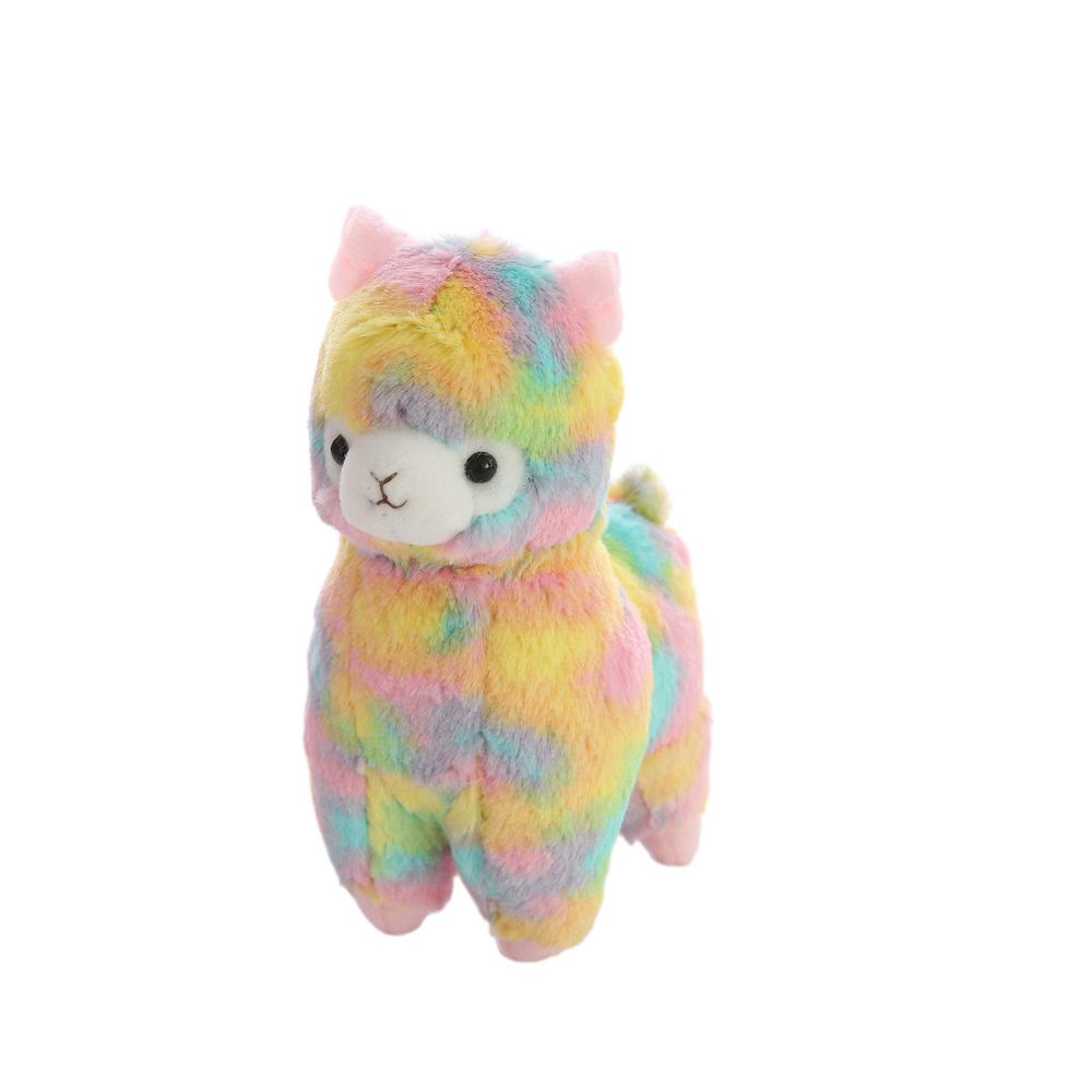 AngelGift cuddly soft stuffed toy 7 " llama rainbow alpaca doll lamb stuffed animal toys kids' plush pillow cushion fiesta toy graduati