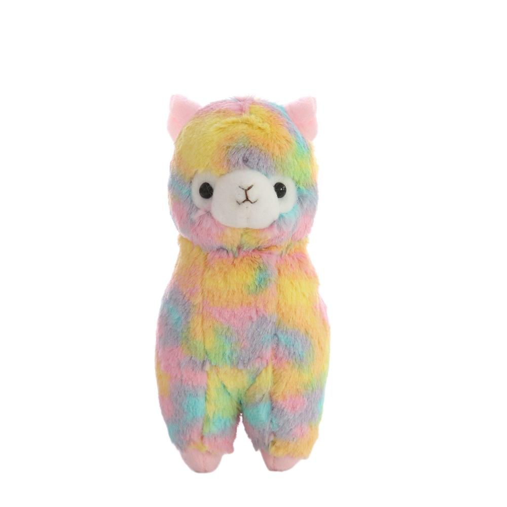 AngelGift cuddly soft stuffed toy 7 " llama rainbow alpaca doll lamb stuffed animal toys kids' plush pillow cushion fiesta toy graduati