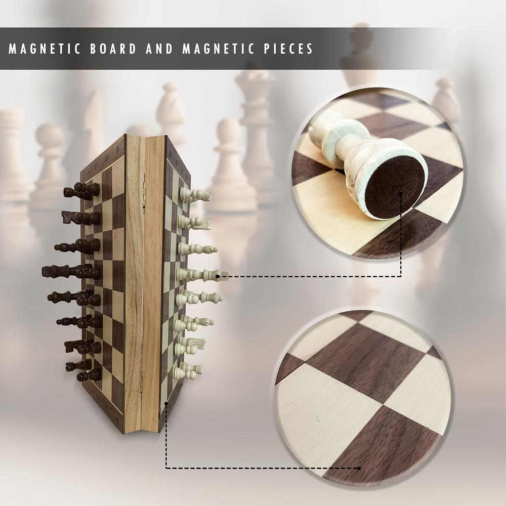 doja barcelona | travel chess set with clock | magnetic chess board, wooden pieces and tournament digital timer | profesional