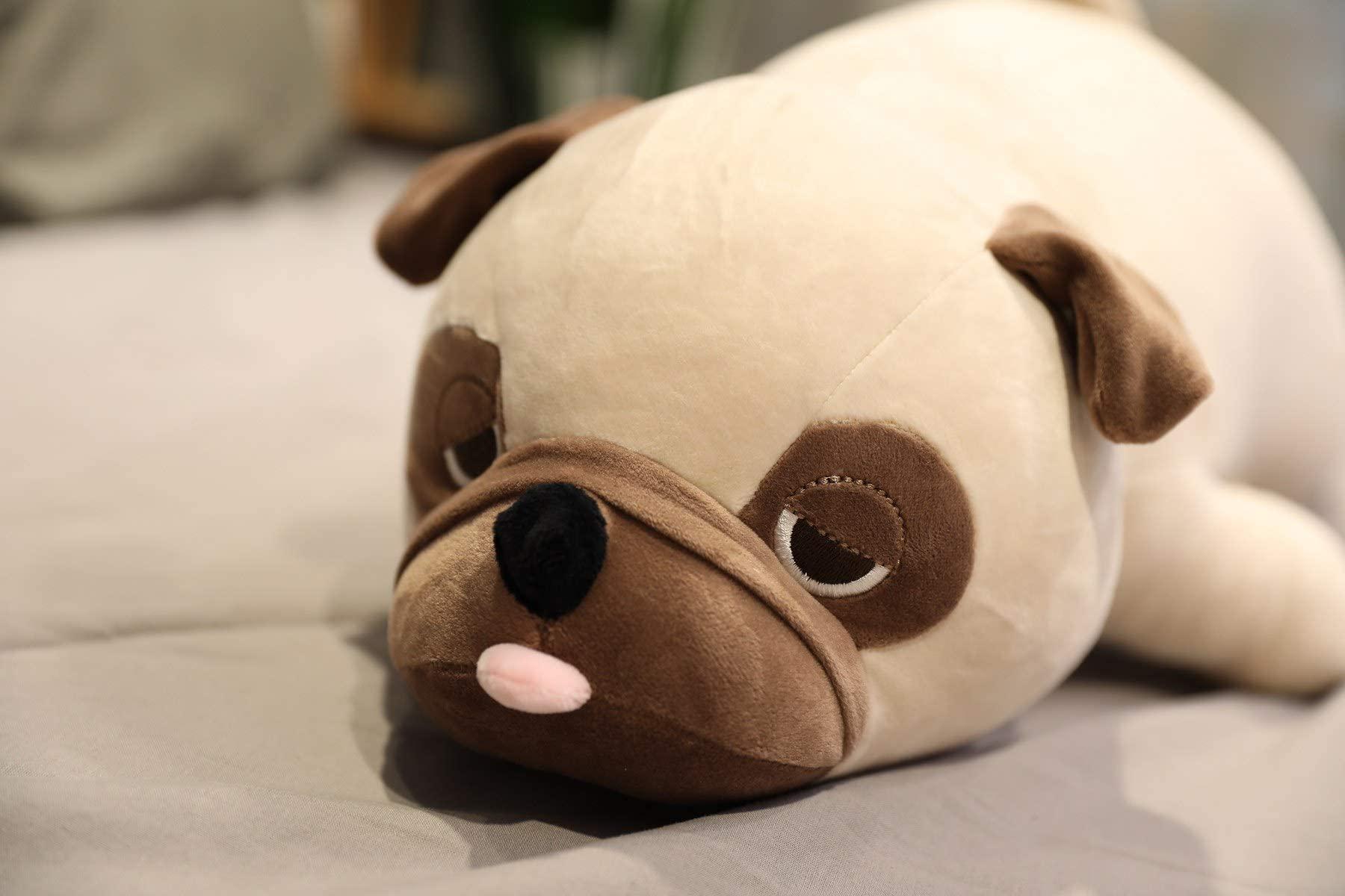 spring country bulldog plush toy, 20" stuffed animal throw plushie pillow doll, soft fluffy puppy dog hugging cushion - prese