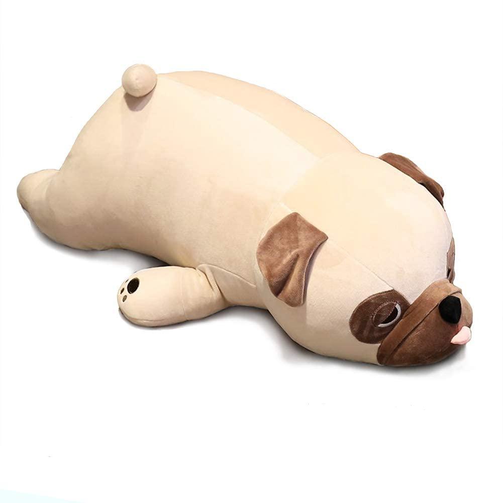 spring country bulldog plush toy, 20" stuffed animal throw plushie pillow doll, soft fluffy puppy dog hugging cushion - prese
