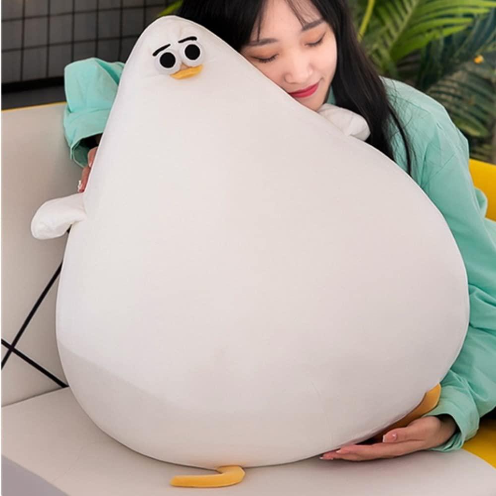 oukeyi funny plush seagull pillow, simulation cute fat chicken doll toys, soft stuffed cushionschicken plush pillow floor mat