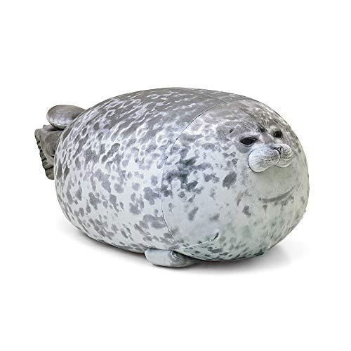 rainlin chubby blob seal pillow stuffed cotton plush animal toy cute ocean pillow (a-gray, medium(17.3 in)