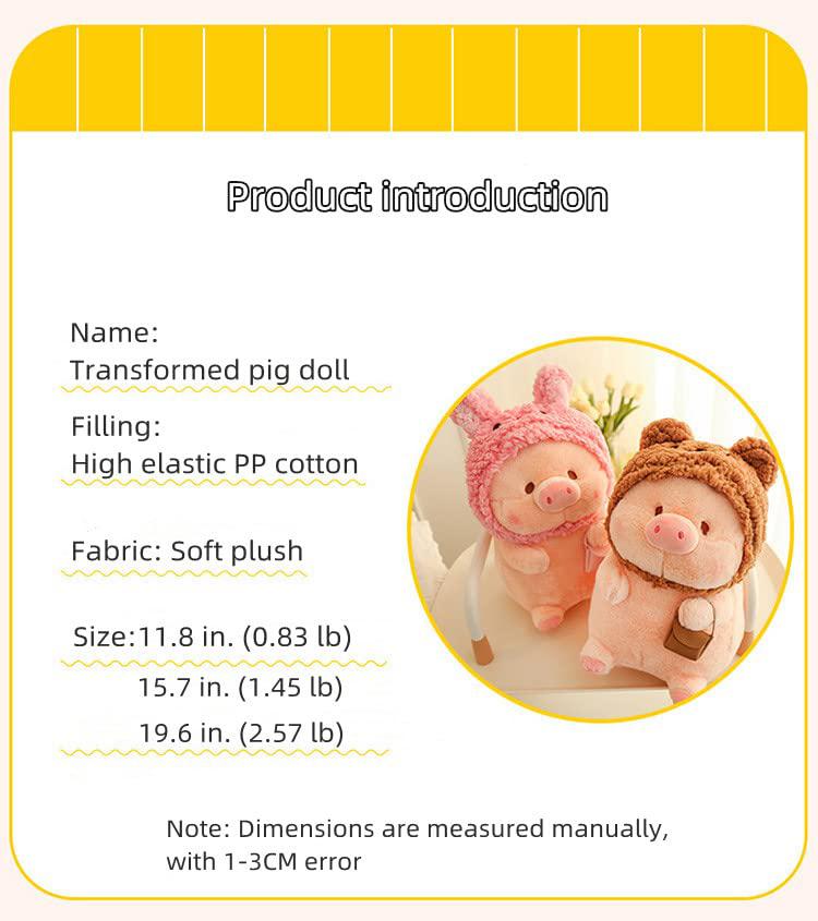gujuja 15.7 inch pig plush pillow delicate and lovely pig stuffed animal simulation pig plush doll toy for family,friends,gir