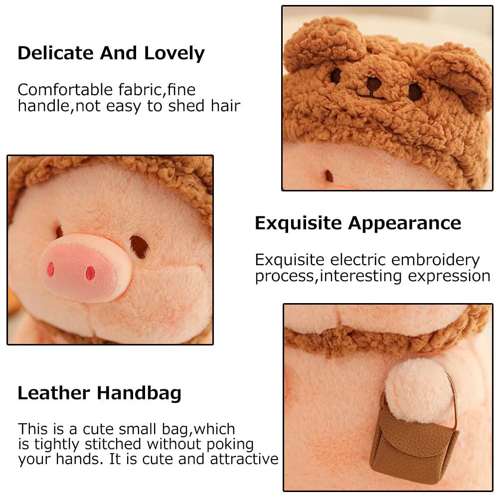 gujuja 15.7 inch pig plush pillow delicate and lovely pig stuffed animal simulation pig plush doll toy for family,friends,gir