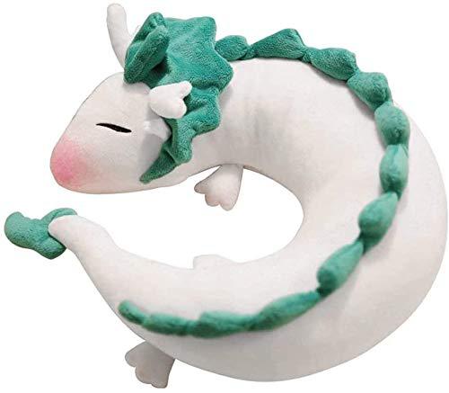 akebrog anime cute white dragon neck pillow u-shaped travel pillow doll plush toy dragon neck pillow, soft plush dragon stuff