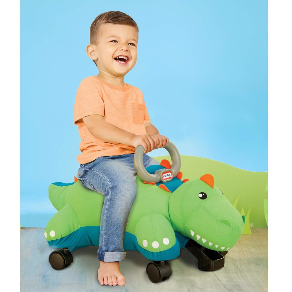 little tikes dino pillow racer, soft plush ride-on toy for kids ages 1.5 years and up