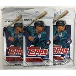 topps 2023 series 1 baseball mlb set of 3 packs - 16 cards per pack - 48 trading cards total